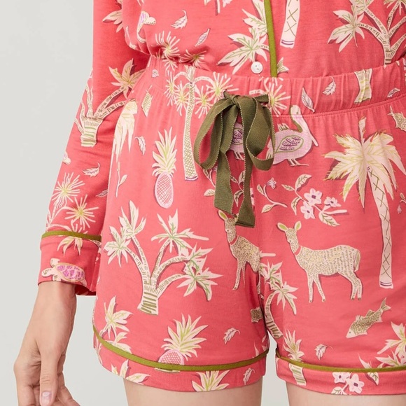 Spartina 449 Red Fauna Pajama Short NWT! - Picture 2 of 6